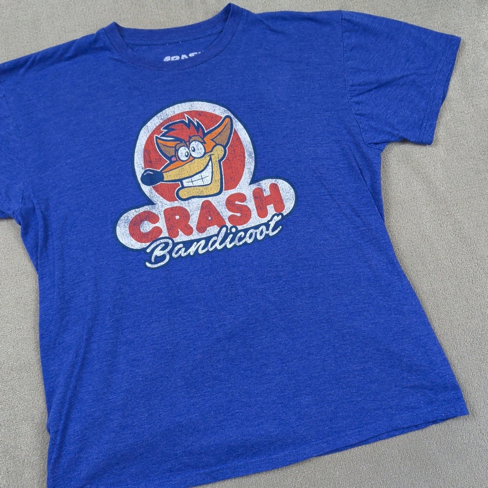 Crash Bandicoot Size M Women Blue Heather Graphic Video Game T-Shirt Activision
